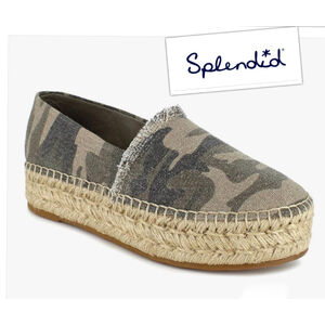 Splendid Boho Grunge Comfort Cushion Slip-On Camo Platform Lily Espadrilles 9.5